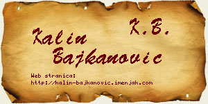 Kalin Bajkanović vizit kartica